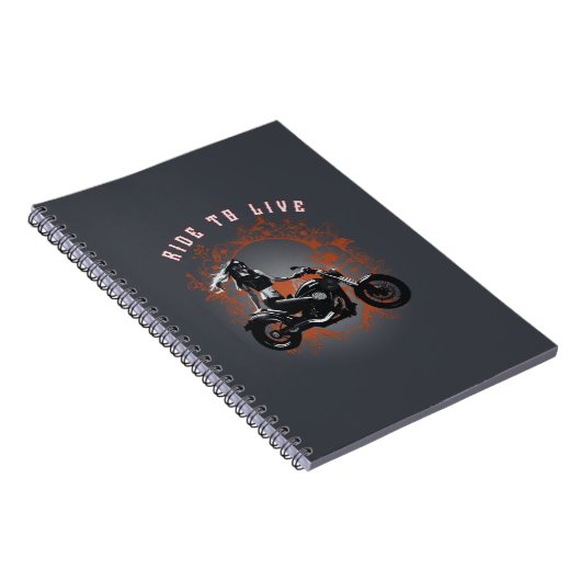 Ride to Life beroemd gemaakt door Biker Girl Notitieboek (Rechterzijde)