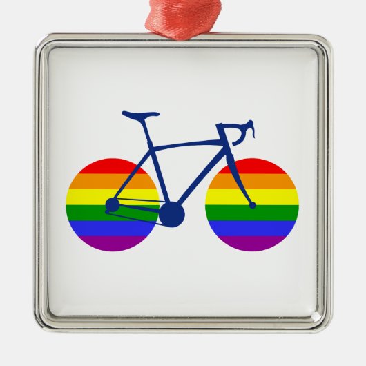 Ride with Pride Bike Metalen Ornament (Voorkant)