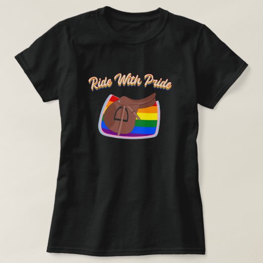 Ride with Pride - LGBTQ+ English addle en Pad T-shirt (Design voorkant)