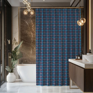 Rideau à carreaux masculins bleu tartan Cadeau