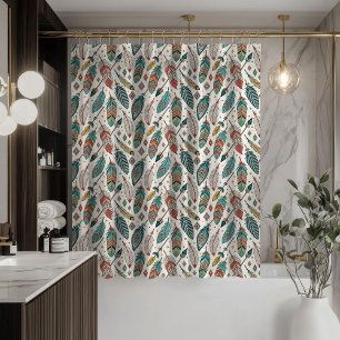 Rideau à motif de plumes tribal ethnique