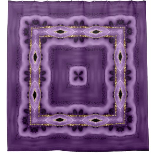 Rideau abstrait violet et or (Devant)