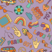 Rideau Boho Groovy Rétro Pastel Bain Vibes