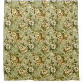 Rideau botanique de luxe vert or chic décoration (Devant)