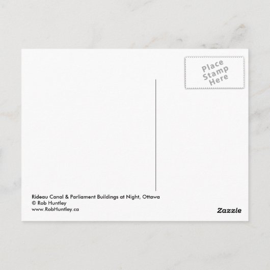 Rideau Canal en Parlement Gebouwen bij nacht Briefkaart (Achterkant)
