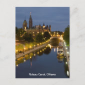 Rideau Canal en Parlement Gebouwen bij nacht Briefkaart (Voorkant)