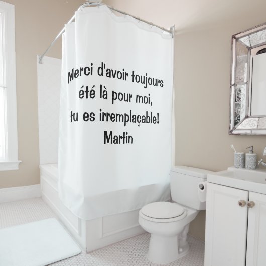 Rideau de douche 100% personnalisable (En situation)