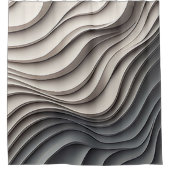 Rideau de douche 3D beige et gris - Salle de bain (Devant)