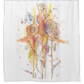 Rideau de douche à aquarelle souple et florale (Devant)