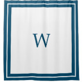 Rideau de douche à bordure bleue (Devant)