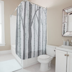 Rideau de douche à bouleau