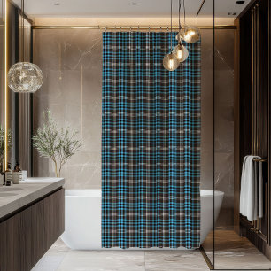 Rideau de douche à carreaux bleu jaune Cadeau pour