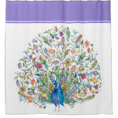 rideau de douche à carreaux fleuris aquarelle (Devant)