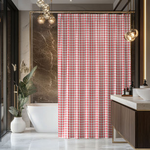 Rideau de douche à carreaux rouge et noir Nouvelle