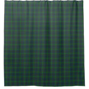 Rideau de douche à carreaux tartan bleu vert