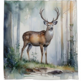 Rideau de douche à cerfs de forêt (Devant)