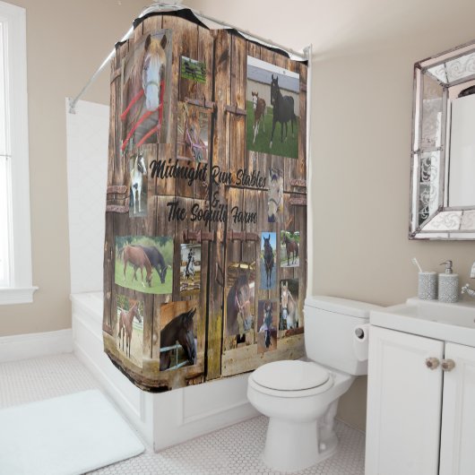 Rideau de douche à cheval (En situation)