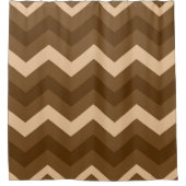 Rideau de douche à chevron zigzag marron et crème  (Devant)