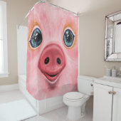 Rideau de douche à cochon mignon (En situation)