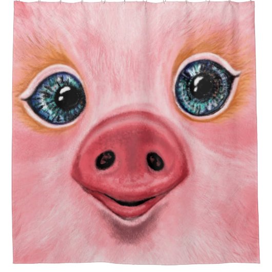 Rideau de douche à cochon mignon (Devant)