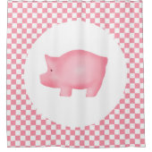 Rideau de douche à cochon rose (Devant)