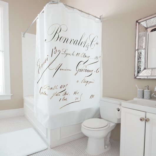 Rideau de douche à code français en Brown foncé (En situation)