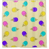 rideau de douche à cône de crème glacée jaune colo (Devant)