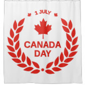 Rideau de douche à couronne de la Fête du Canada (Devant)