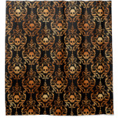 Rideau de douche à crâne noir et orange (Devant)