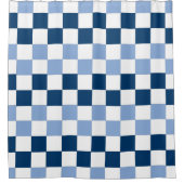 Rideau de douche À damiers bleu et blanc (Devant)