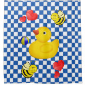 Rideau de douche, À damiers canard bleu blanc jaun (Devant)