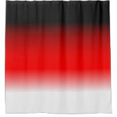 Rideau de douche à dégradé noir, rouge et blanc (Devant)