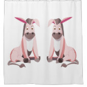 Rideau de douche à Donkey rose - personnalisable (Devant)