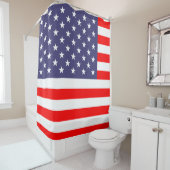 Rideau de douche à drapeau américain (En situation)