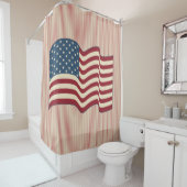 Rideau de douche à drapeau américain (En situation)