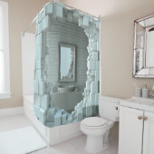Rideau de douche à effet mur de glace cassé 3D (En situation)