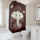 Rideau de douche à éléphant blanc (En situation)