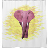 Rideau de douche à éléphant rose (Devant)