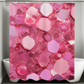 Rideau de douche à étincelle rose