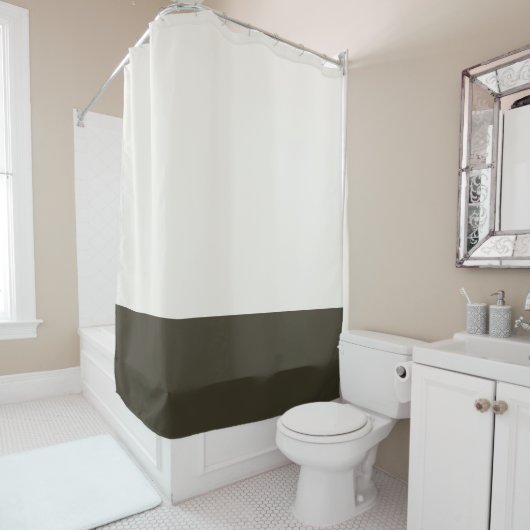 rideau de douche à fermeture couleur vert et vert  (En situation)