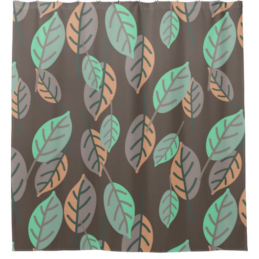 rideau de douche à feuilles de forêt (Devant)
