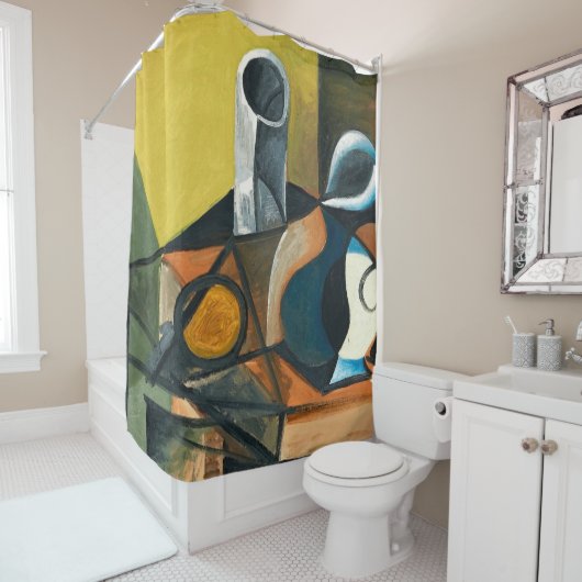 rideau de douche à fleurs (En situation)