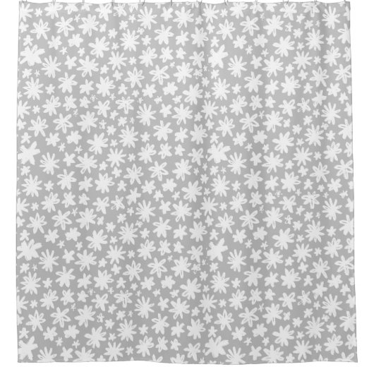Rideau de douche à fleurs blanc (Devant)
