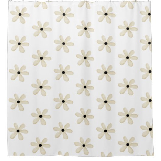 Rideau de douche à fleurs blanches (Devant)
