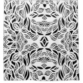 Rideau de douche à fleurs brossé noir et blanc (Devant)