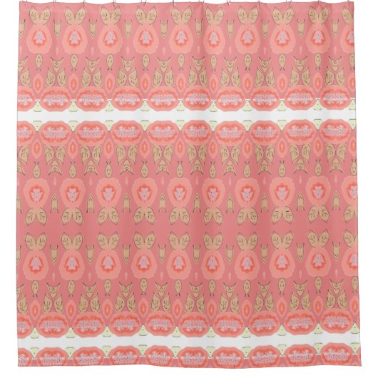 Rideau de douche à fleurs de corail (Devant)