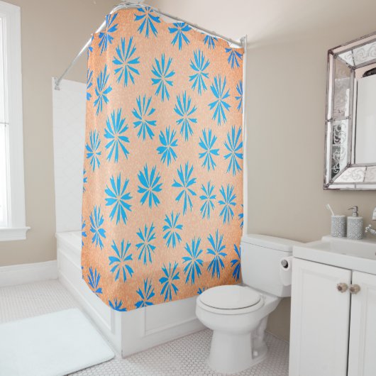 Rideau de douche à fleurs d'océan (En situation)