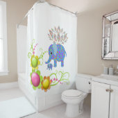 Rideau de douche à fleurs éléphant (En situation)