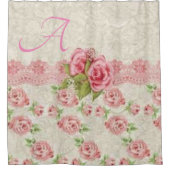 rideau de douche à fleurs rose victorien (Devant)