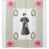 rideau de douche à fleurs rose victorien (Devant)